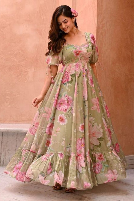 Floral Printed Party Wear Frock