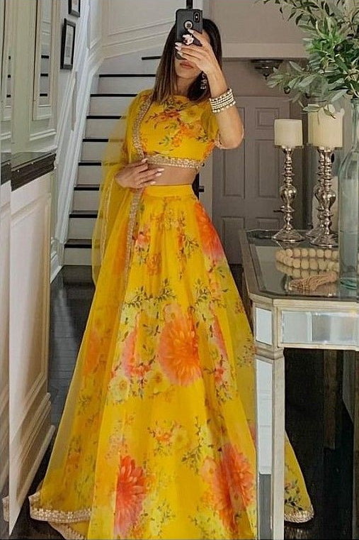 Festive Wear Crop Top Skirt Set