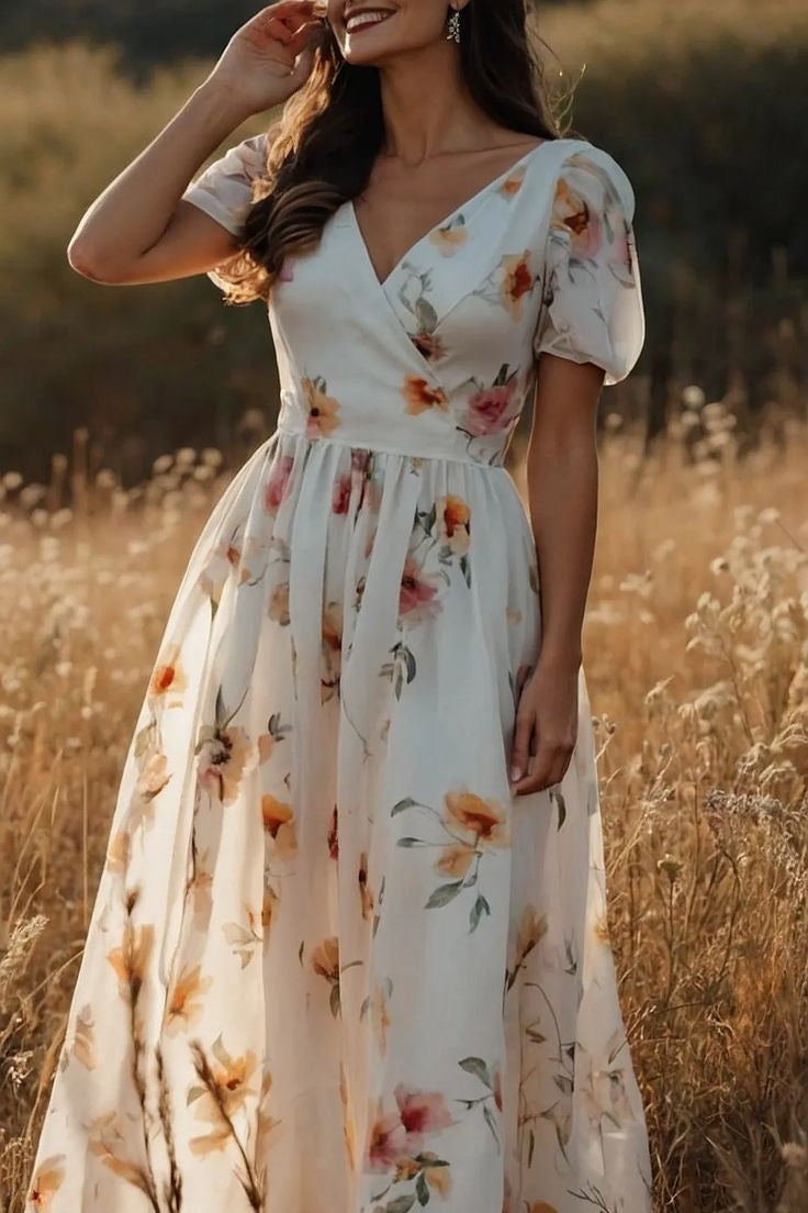 Floral Printed Casual Frock