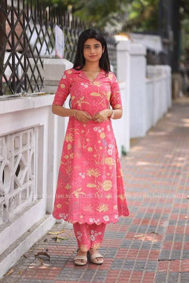 Pastel Shade A-Line Kurti Set (DW)