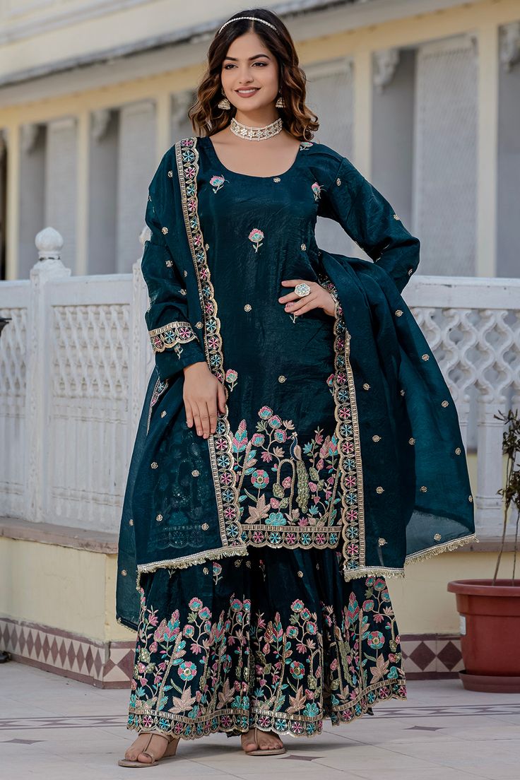 Classic Ethnic Sharara Set with Dupatta