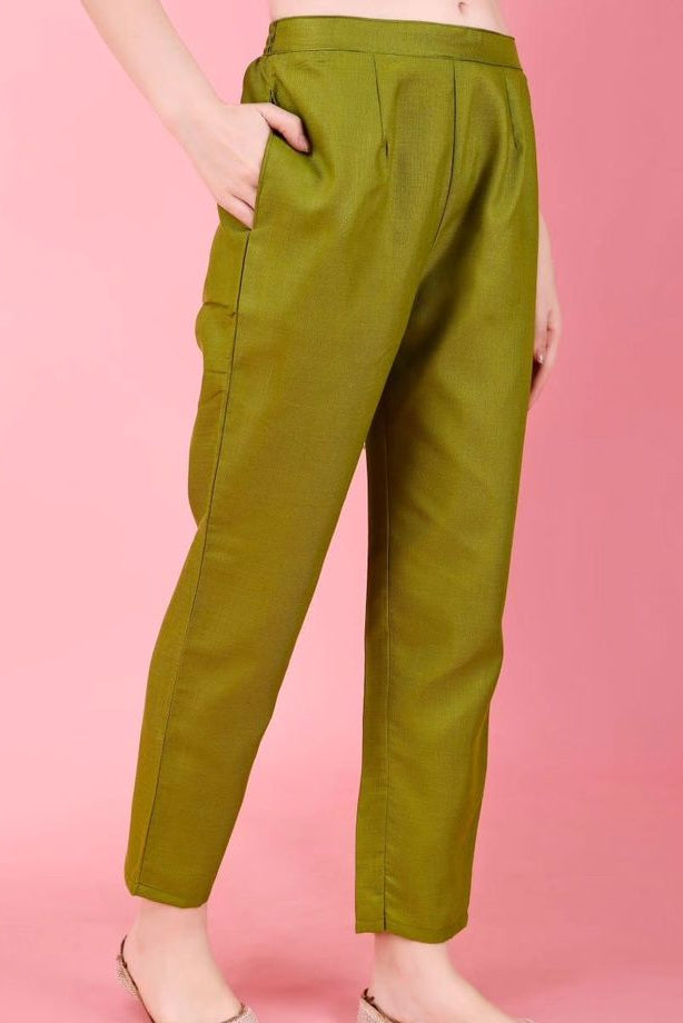 Cotton Straight Fit Trousers