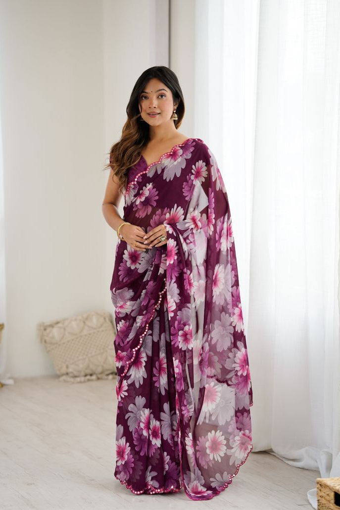 IRA Creations Floral Printed Daily Wear Saree