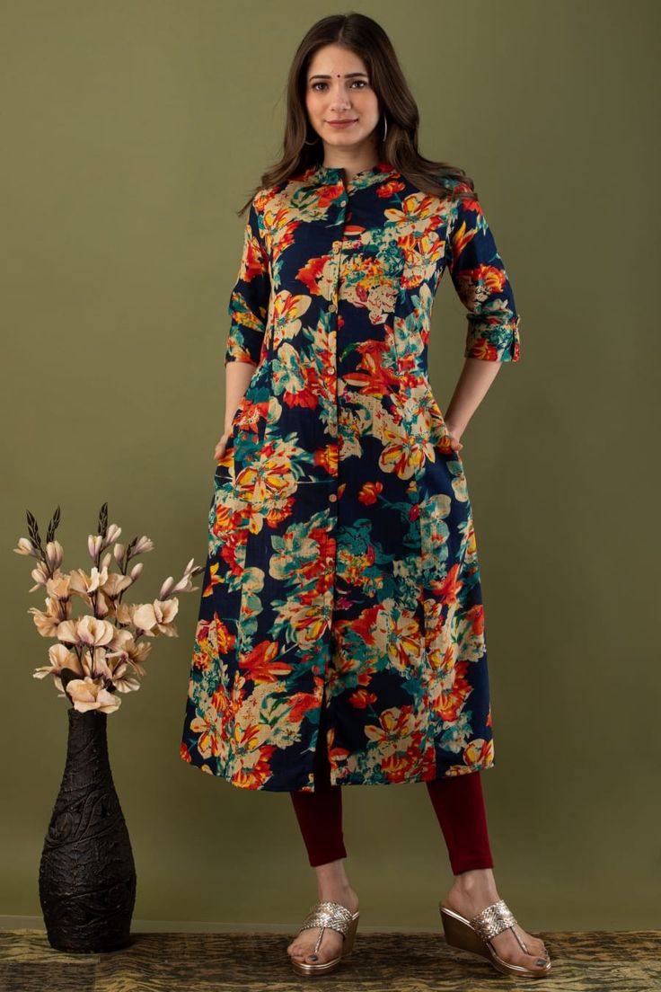 Floral Printed Cotton Kurti