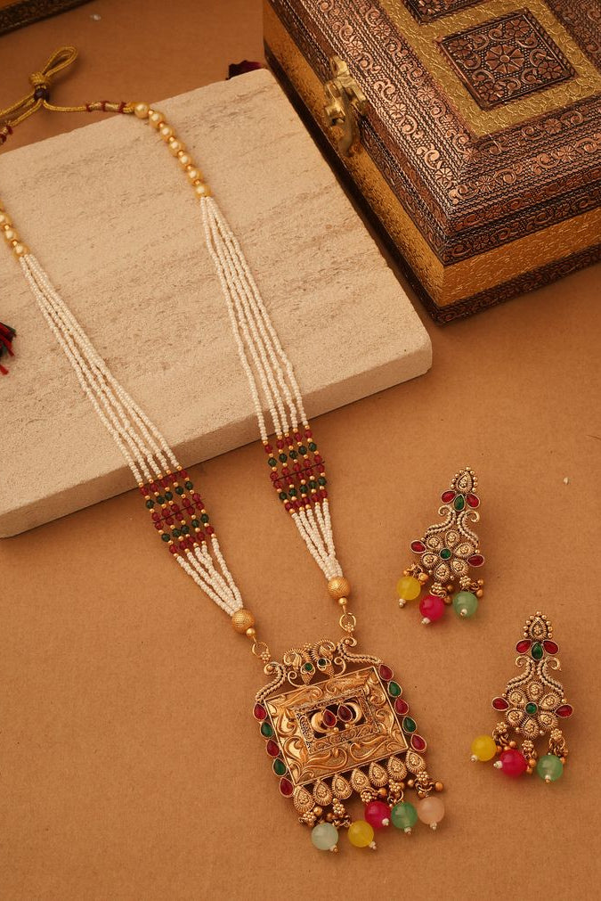 Royal Gold-Plated Traditional Necklace Set