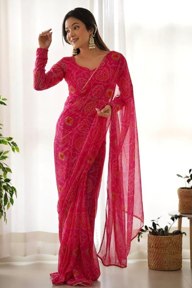 Printed One Minute Ready Saree