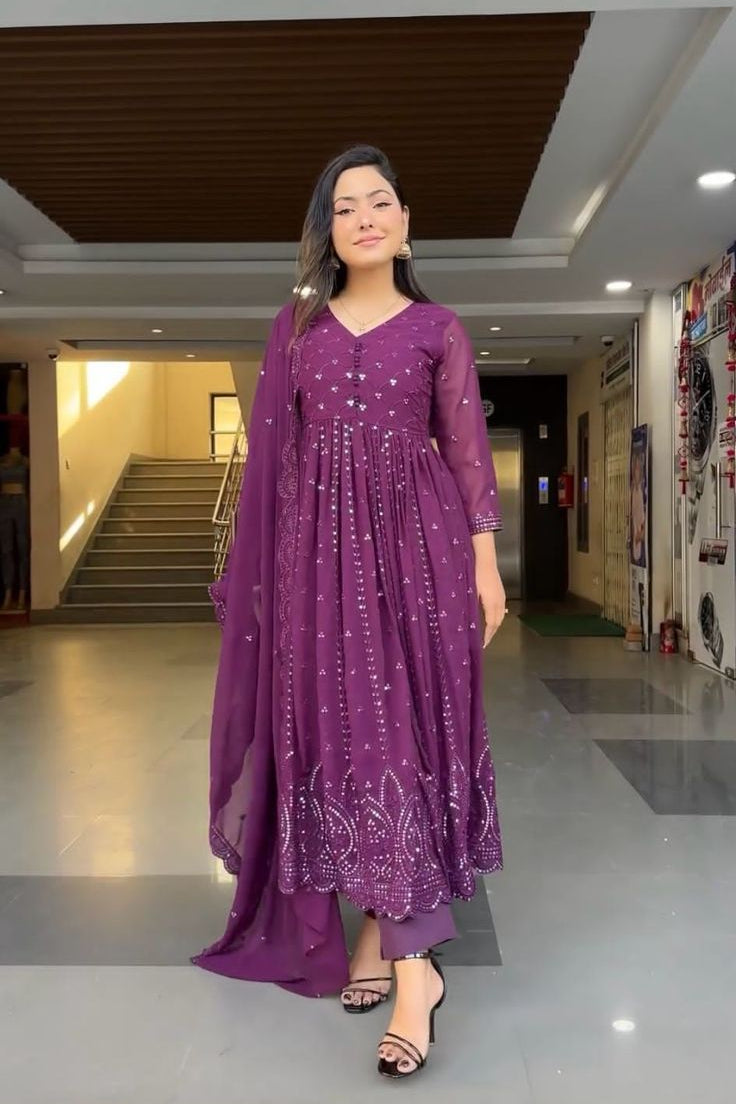 Anarkali Style Party Wear Kurti Set