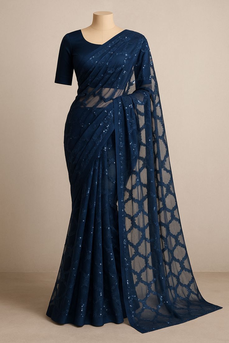 Sequined Party Wear Saree