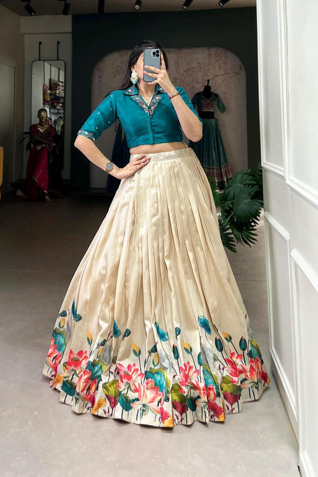 Printed Crop Top Skirt Set