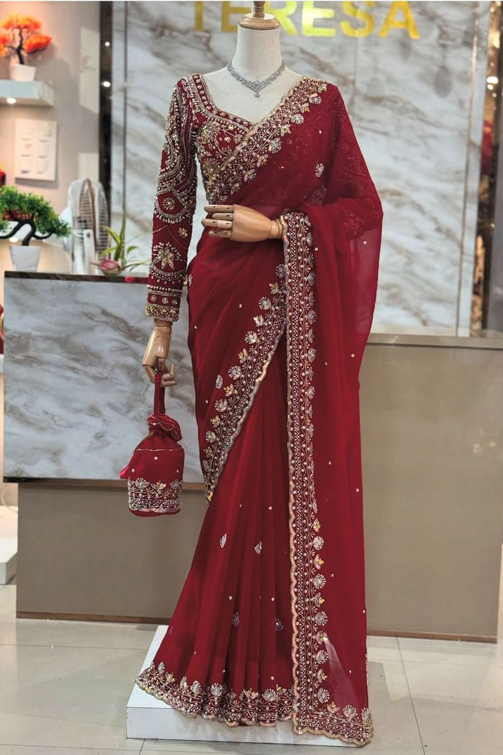 Embroidered Party Wear Saree