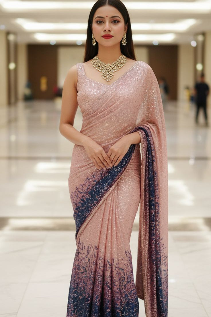 Sequined Party Wear Saree