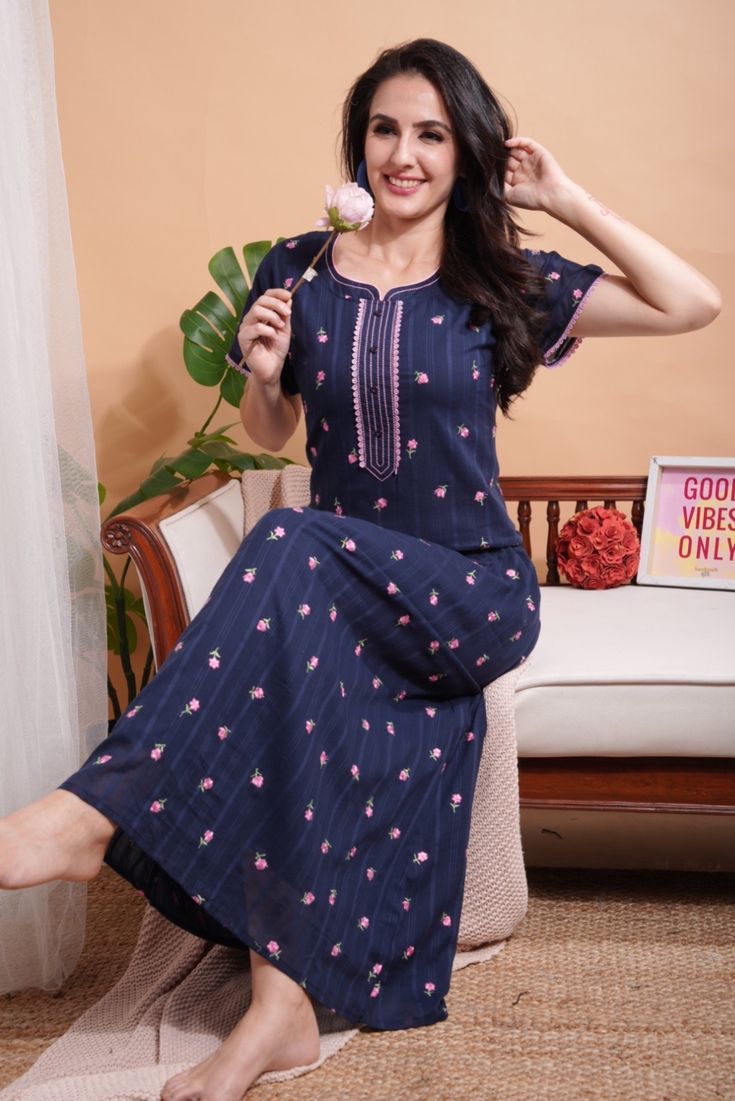 Printed Cotton Night Dress