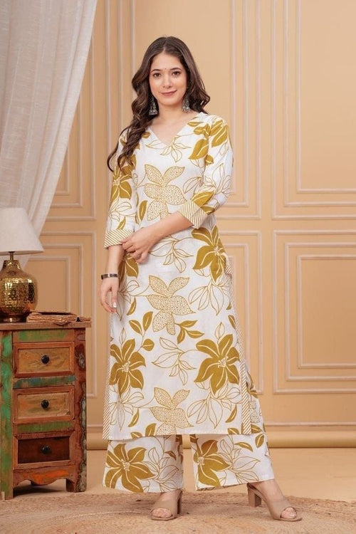 Classic Printed A-Line Kurti Set – Daily Wear