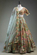 Pastel Shade Embroidered Lehenga